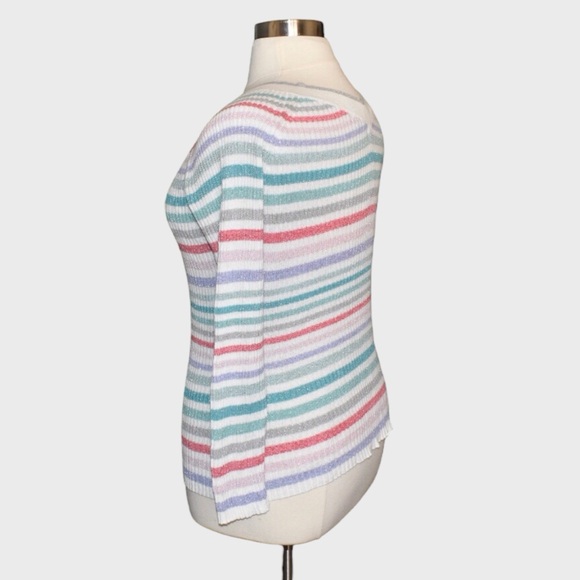 New York & Co Striped Shimmery Sweater - Picture 4 of 6